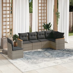 6-piece garden furniture set with gray synthetic rattan cushions by , Garden sets - Ref: Foro24-3226018, Price: 414,27 €, Dis...