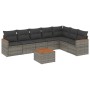 Garden sofa set 8 pieces and gray synthetic rattan cushions by , Garden sets - Ref: Foro24-3226039, Price: 505,99 €, Discount: %