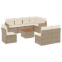 Set de sofás de jardín 9 pzas con cojines ratán sintético beige de , Conjuntos de jardín - Ref: Foro24-3226051, Precio: 656,9...