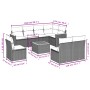 Garden furniture set 9 pieces and gray synthetic rattan cushions by , Garden sets - Ref: Foro24-3226053, Price: 538,43 €, Dis...