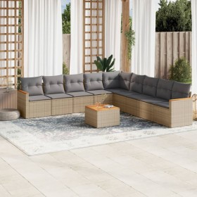 Set Gartensofas mit beigen Kissen 10 Stück synthetisches Rattan von , Gartensets - Ref: Foro24-3226066, Preis: 634,04 €, Raba...