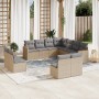 Garden sofa set with beige mixed cushions 11 pieces PE rattan by , Garden sets - Ref: Foro24-3226087, Price: 716,47 €, Discou...