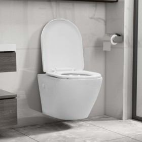 White Ceramic Rimless Wall Toilet by vidaXL, Bathrooms - Ref: Foro24-145237, Price: 160,92 €, Discount: %