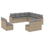 Garden sofa set with beige mixed cushions 11 pieces PE rattan by , Garden sets - Ref: Foro24-3226087, Price: 716,47 €, Discou...