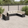 Set aus 8-teiligen Gartensofas und Kissen Kunstrattan schwarz von , Gartensets - Ref: Foro24-3226098, Preis: 561,97 €, Rabatt: %