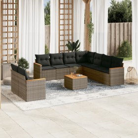 Garden sofa set 10 pieces with gray synthetic rattan cushions by , Garden sets - Ref: Foro24-3226109, Price: 692,08 €, Discou...