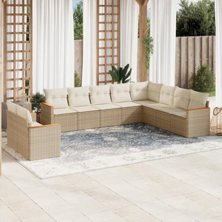 Garden sofa set with beige cushions, 10 pieces, made of synthetic rattan. by , Garden sets - Ref: Foro24-3226114, Price: 776,...