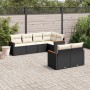 7-teiliges Garten-Esszimmerset und Kissen synthetisches Rattan schwarz von , Gartensets - Ref: Foro24-3226140, Preis: 477,25 ...