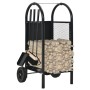 Black steel log holder 30x35x81 cm by vidaXL, Firewood bags and holders - Ref: Foro24-284703, Price: 63,33 €, Discount: %