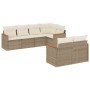 Set aus 7-teiligen Gartensofas und Kissen, synthetisches Rattan, beige von , Gartensets - Ref: Foro24-3226142, Preis: 630,82 ...