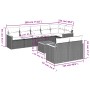 Set aus 8-teiligen Gartensofas und Kissen Kunstrattan schwarz von , Gartensets - Ref: Foro24-3226154, Preis: 586,96 €, Rabatt: %