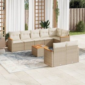 Set mit 9 Gartensofas mit beigen Kissen aus synthetischem Rattan von , Gartensets - Ref: Foro24-3226156, Preis: 698,46 €, Rab...