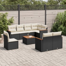 Set aus 8-teiligen Gartensofas und Kissen Kunstrattan schwarz von , Gartensets - Ref: Foro24-3226168, Preis: 568,99 €, Rabatt: %