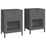 Nightstands 2 pcs steel and anthracite glass 40x30x54.5 cm by vidaXL, Nightstands - Ref: Foro24-3095204, Price: 169,25 €, Dis...