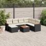 Set aus 8-teiligen Gartensofas und Kissen Kunstrattan schwarz von , Gartensets - Ref: Foro24-3226210, Preis: 485,57 €, Rabatt: %