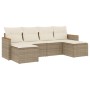 Garden sofa set with 6-piece synthetic rattan beige cushions by , Garden sets - Ref: Foro24-3226219, Price: 419,45 €, Discoun...