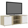 TV-Schrank aus Sperrholz in Weiß und Eiche, 120 x 34 x 37 cm von , TV-Möbel - Ref: Foro24-801166, Preis: 64,05 €, Rabatt: %