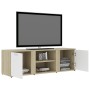 TV-Schrank aus Sperrholz in Weiß und Eiche, 120 x 34 x 37 cm von , TV-Möbel - Ref: Foro24-801166, Preis: 64,05 €, Rabatt: %