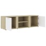 TV-Schrank aus Sperrholz in Weiß und Eiche, 120 x 34 x 37 cm von , TV-Möbel - Ref: Foro24-801166, Preis: 64,05 €, Rabatt: %