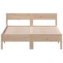 Bed frame with solid pine wood headboard 140x190 cm by , Beds and slatted bases - Ref: Foro24-842766, Price: 110,13 €, Discou...