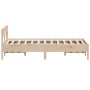 Bed frame with solid pine wood headboard 140x190 cm by , Beds and slatted bases - Ref: Foro24-842766, Price: 110,13 €, Discou...