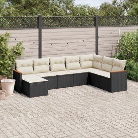 8-teiliges Gartensofa-Set und schwarze synthetische Rattankissen von , Gartensets - Ref: Foro24-3226245, Preis: 469,48 €, Rab...