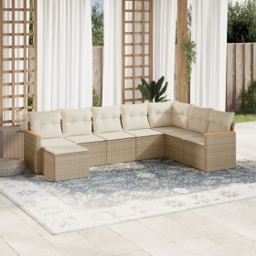 Gartensofa-Set mit beigen Kissen 8 Stück PE-Rattan von , Gartensets - Ref: Foro24-3226247, Preis: 629,10 €, Rabatt: %