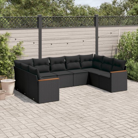 8-teiliges Gartensofa-Set und schwarze synthetische Rattankissen von , Gartensets - Ref: Foro24-3226272, Preis: 537,97 €, Rab...