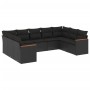 8-teiliges Gartensofa-Set und schwarze synthetische Rattankissen von , Gartensets - Ref: Foro24-3226272, Preis: 537,97 €, Rab...