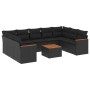 Gartensofa-Set 10-teilig mit schwarzen synthetischen Rattankissen von , Gartensets - Ref: Foro24-3226279, Preis: 586,34 €, Ra...