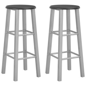 Kitchen stools 2 units silver MDF by vidaXL, Kitchen stools - Ref: Foro24-284410, Price: 58,99 €, Discount: %