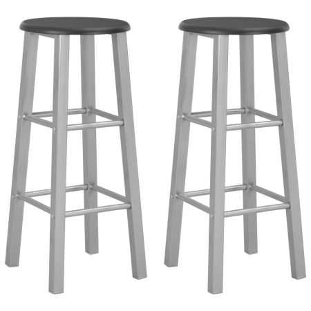 Kitchen stools 2 units silver MDF by vidaXL, Kitchen stools - Ref: Foro24-284410, Price: 59,22 €, Discount: %