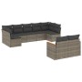 9-piece garden furniture set and gray synthetic rattan cushions by , Garden sets - Ref: Foro24-3226291, Price: 579,09 €, Disc...