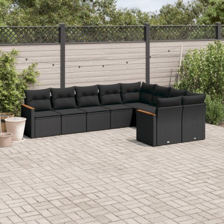 8-teiliges Gartensofa-Set und schwarze synthetische Rattankissen von , Gartensets - Ref: Foro24-3226300, Preis: 537,97 €, Rab...