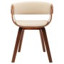 Curved wood dining chair with cream synthetic leather. by vidaXL, dining chairs - Ref: Foro24-283110, Price: 148,43 €, Discou...