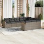 Set de sofás de jardín 10 pzas con cojines ratán sintético gris de , Conjuntos de jardín - Ref: Foro24-3226340, Precio: 637,9...