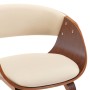 Curved wood dining chair with cream synthetic leather. by vidaXL, dining chairs - Ref: Foro24-283110, Price: 148,43 €, Discou...