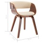 Curved wood dining chair with cream synthetic leather. by vidaXL, dining chairs - Ref: Foro24-283110, Price: 148,43 €, Discou...