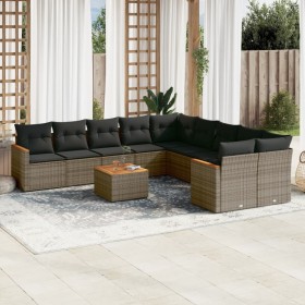 11-piece garden sofa set and gray synthetic rattan cushions by , Garden sets - Ref: Foro24-3226361, Price: 706,46 €, Discount: %