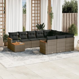 11-piece garden sofa set and gray synthetic rattan cushions by , Garden sets - Ref: Foro24-3226368, Price: 678,99 €, Discount: %