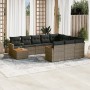 11-piece garden sofa set and gray synthetic rattan cushions by , Garden sets - Ref: Foro24-3226368, Price: 681,71 €, Discount: %