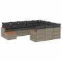 11-teilige Gartensofagarnitur und graue synthetische Rattankissen von , Gartensets - Ref: Foro24-3226368, Preis: 681,71 €, Ra...