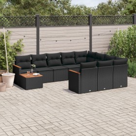 11-teiliges Gartensofa-Set und schwarze synthetische Rattankissen von , Gartensets - Ref: Foro24-3226363, Preis: 670,07 €, Ra...