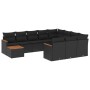 11-teiliges Gartensofa-Set und schwarze synthetische Rattankissen von , Gartensets - Ref: Foro24-3226363, Preis: 647,47 €, Ra...