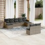 Set de muebles de jardín 9 pzas y cojines ratán sintético gris de , Conjuntos de jardín - Ref: Foro24-3226375, Precio: 518,93...