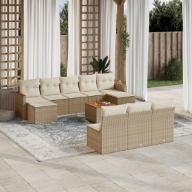 11-teiliges Gartensofa-Set mit beigen synthetischen Rattankissen von , Gartensets - Ref: Foro24-3226394, Preis: 740,99 €, Rab...