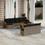 11-piece garden sofa set and gray synthetic rattan cushions by , Garden sets - Ref: Foro24-3226396, Price: 605,31 €, Discount: %