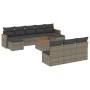 11-piece garden sofa set and gray synthetic rattan cushions by , Garden sets - Ref: Foro24-3226396, Price: 605,31 €, Discount: %