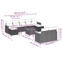 Garden sofa set 10 pieces with black synthetic rattan cushions by , Garden sets - Ref: Foro24-3226406, Price: 582,37 €, Disco...