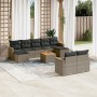 10-piece garden sofa set with gray synthetic rattan cushions by , Garden sets - Ref: Foro24-3226410, Price: 597,26 €, Discoun...